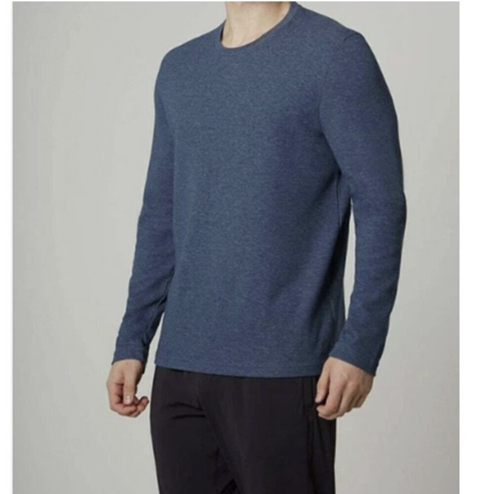 Mondetta Outdoor Project New Men's Long-sleeve Performance Knit Blue T-shirt